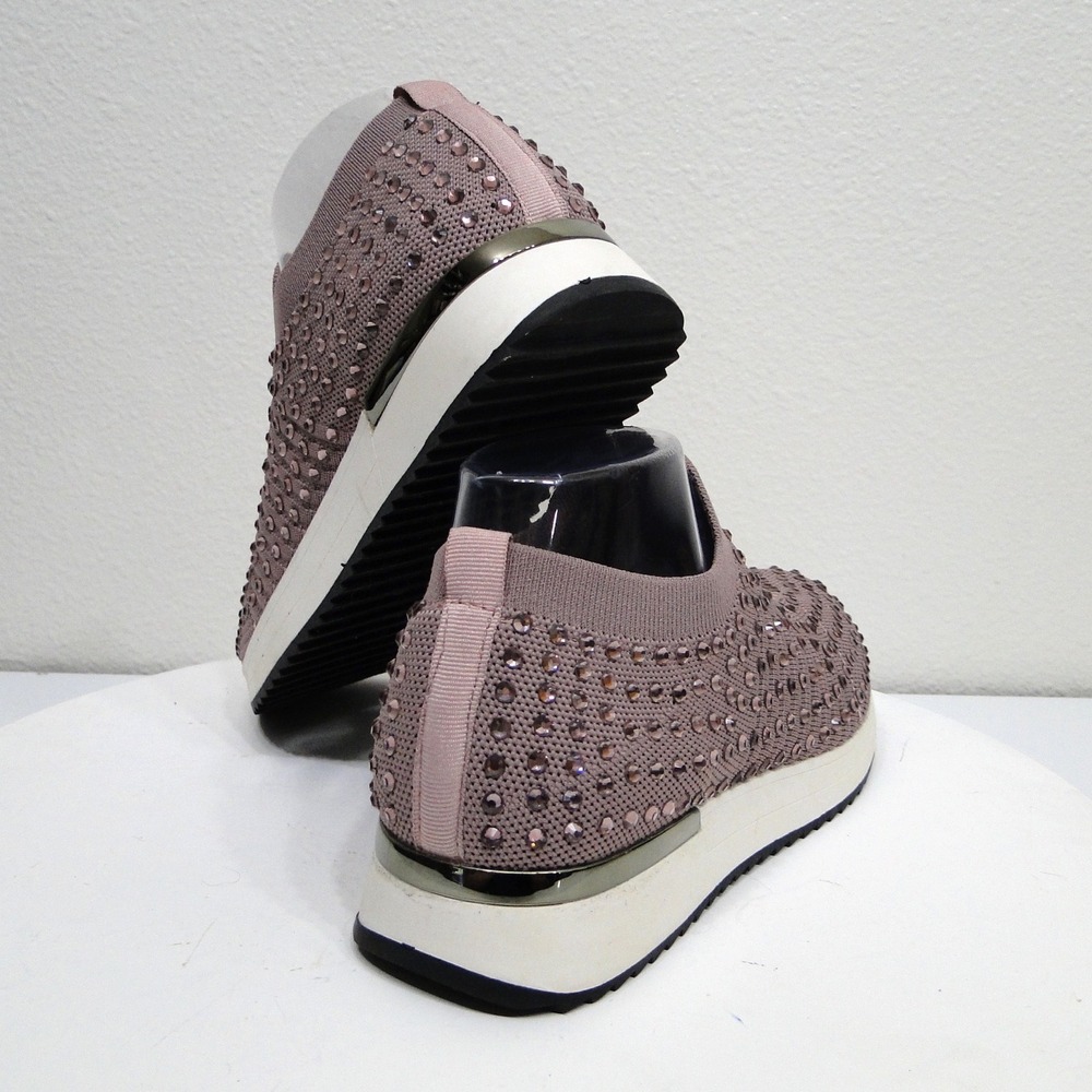 Kenneth Cole Reaction Cameron Jewel Jogger Mauve Rhinestone Slip On Sneakers 7.5 - Picture 4 of 14